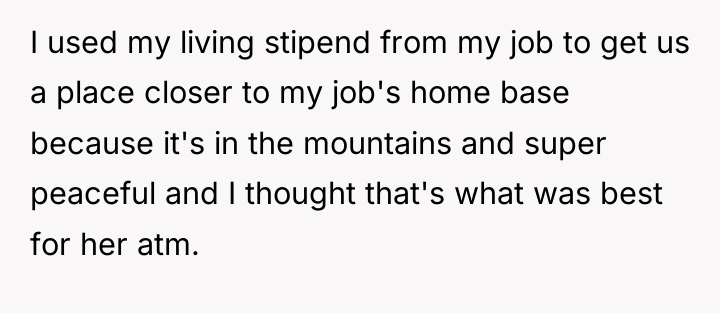I used my living stipend from my job to get...