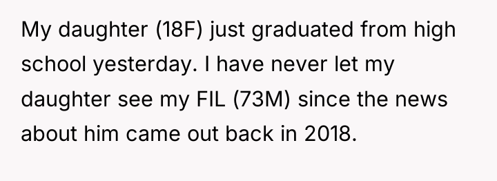 My daughter (18F) just graduated from high school yesterday. I...
