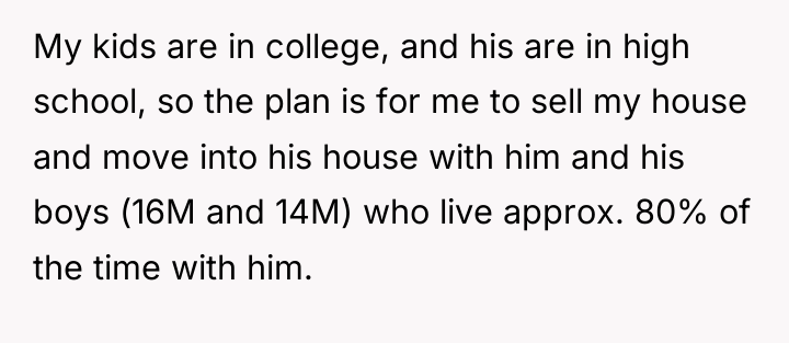 My kids are in college, and his are in high...