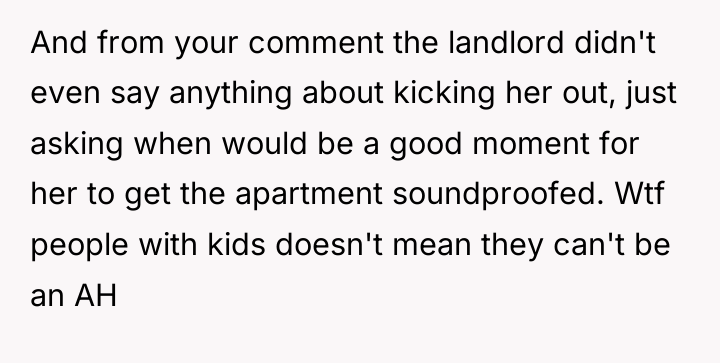And from your comment the landlord didn't even say anything...