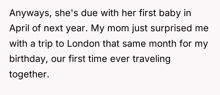 Anyways, she's due with her first baby in April of...