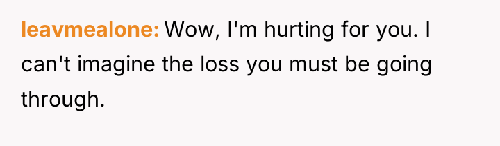 leavmealone Wow, I'm hurting for you. I can't imagine the...