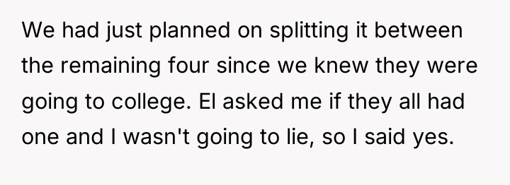 We had just planned on splitting it between the remaining...