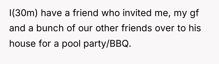I(30m) have a friend who invited me, my gf and...