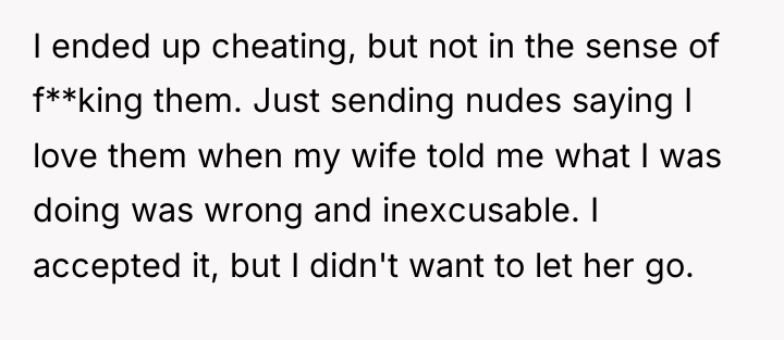 I ended up cheating, but not in the sense of...