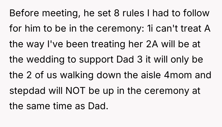 Before meeting, he set 8 rules I had to follow...