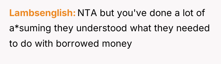 Lambsenglish NTA but you've done a lot of a*suming they...