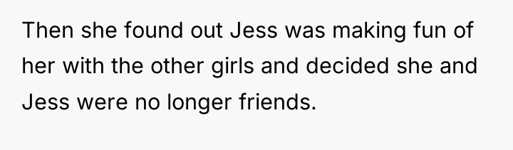Then she found out Jess was making fun of her...
