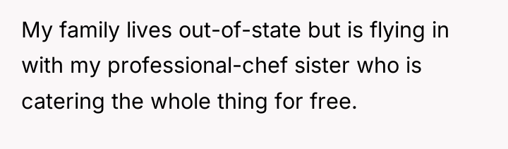 My family lives out-of-state but is flying in with my...