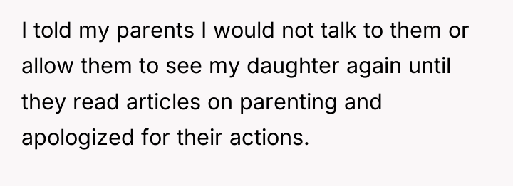 I told my parents I would not talk to them...