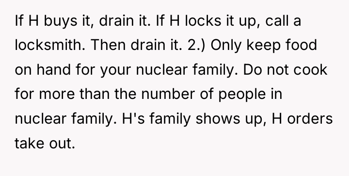 If H buys it, drain it. If H locks it...