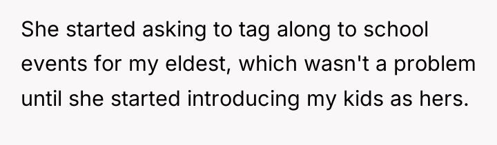 She started asking to tag along to school events for...