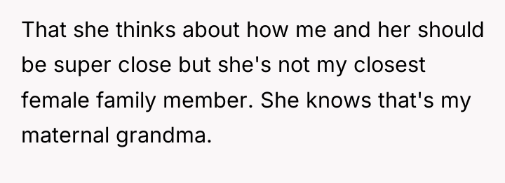 That she thinks about how me and her should be...