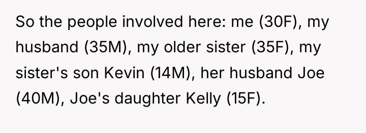 So the people involved here: me (30F), my husband (35M),...