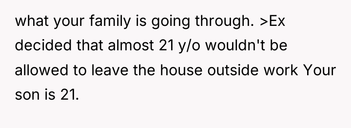 what your family is going through. >Ex decided that almost...