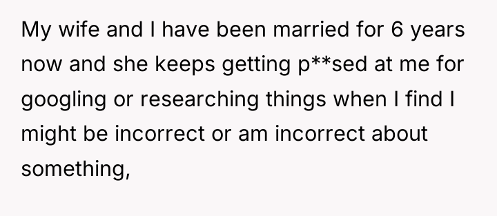 My wife and I have been married for 6 years...