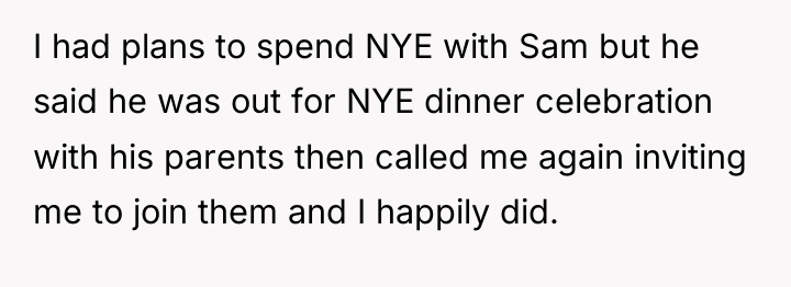 I had plans to spend NYE with Sam but he...