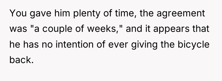 You gave him plenty of time, the agreement was "a...