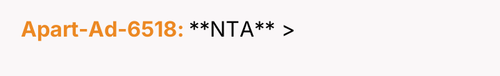 Apart-Ad-6518 **NTA** >