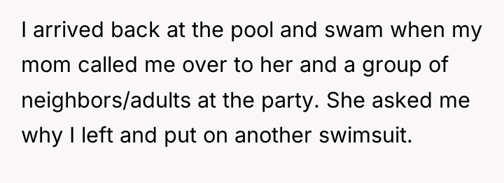 I arrived back at the pool and swam when my...