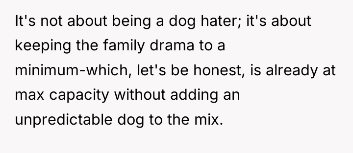 It's not about being a dog hater; it's about keeping...