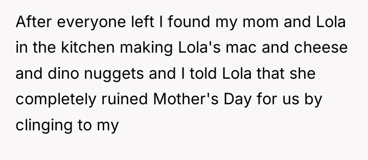After everyone left I found my mom and Lola in...