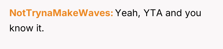 NotTrynaMakeWaves Yeah, YTA and you know it.