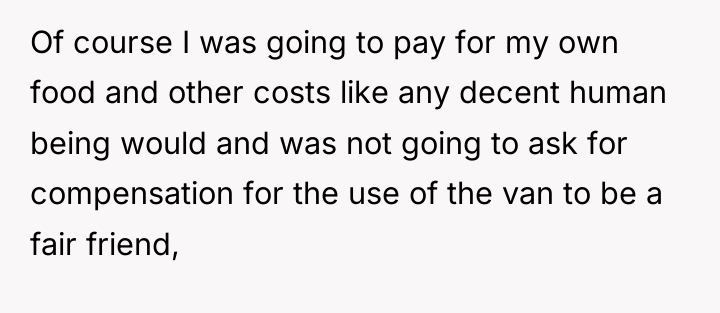 Of course I was going to pay for my own...