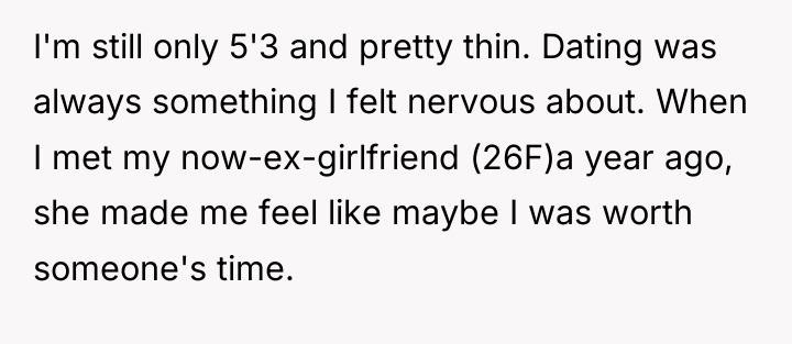 I'm still only 5'3 and pretty thin. Dating was always...