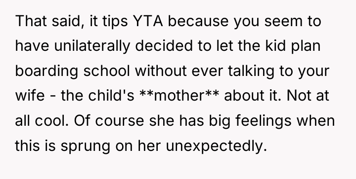 That said, it tips YTA because you seem to have...