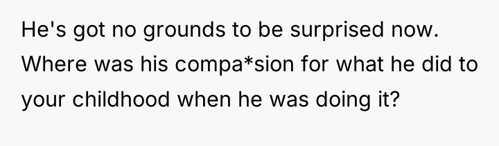 He's got no grounds to be surprised now. Where was...