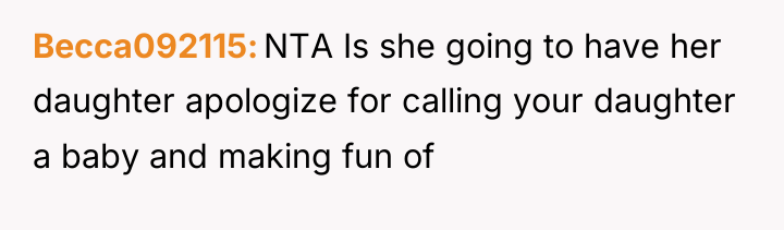 Becca092115 NTA Is she going to have her daughter apologize...