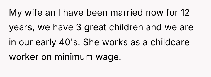 My wife an I have been married now for 12...