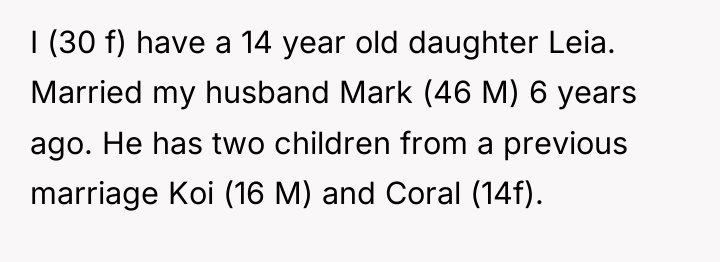 I (30 f) have a 14 year old daughter Leia....