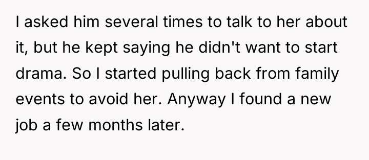 I asked him several times to talk to her about...