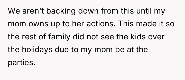 We aren't backing down from this until my mom owns...