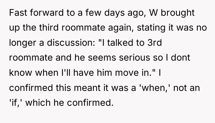 Fast forward to a few days ago, W brought up...