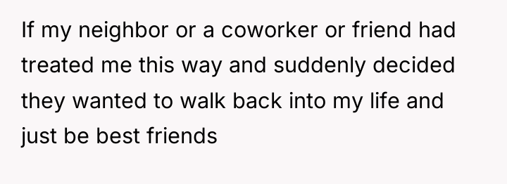 If my neighbor or a coworker or friend had treated...