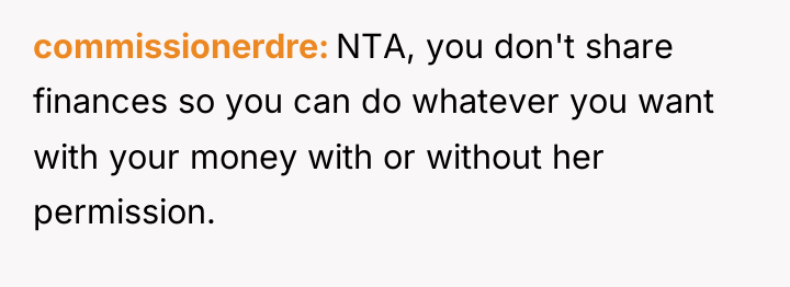 commissionerdre NTA, you don't share finances so you can do...