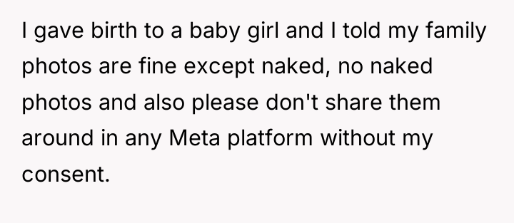 I gave birth to a baby girl and I told...