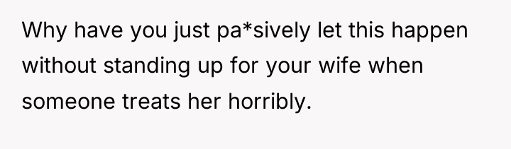 Why have you just pa*sively let this happen without standing...