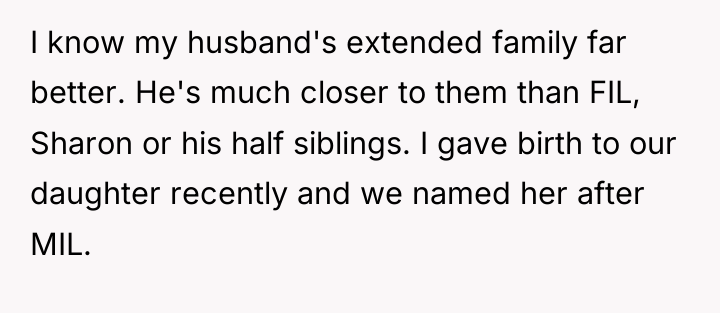 I know my husband's extended family far better. He's much...