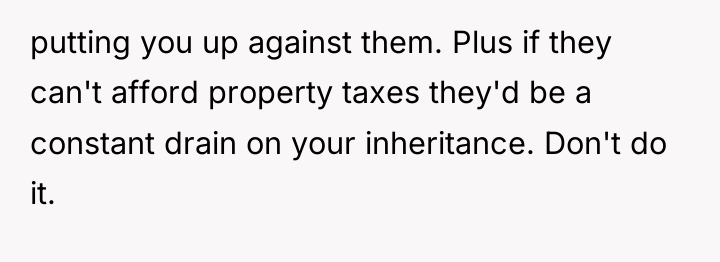 putting you up against them. Plus if they can't afford...