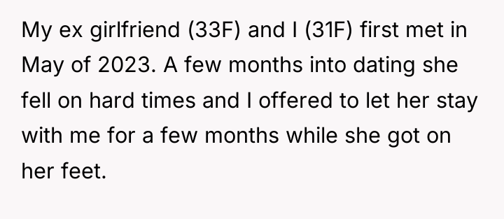 My ex girlfriend (33F) and I (31F) first met in...