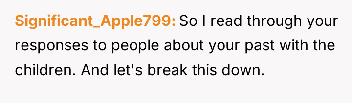 Significant_Apple799 So I read through your responses to people about...