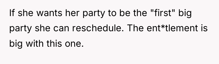 If she wants her party to be the "first" big...