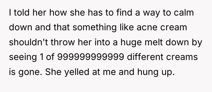 I told her how she has to find a way...