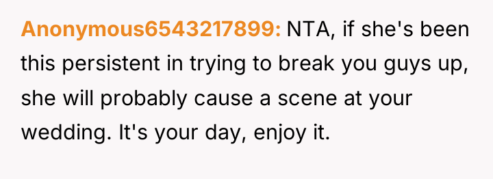 Anonymous6543217899 NTA, if she's been this persistent in trying to...