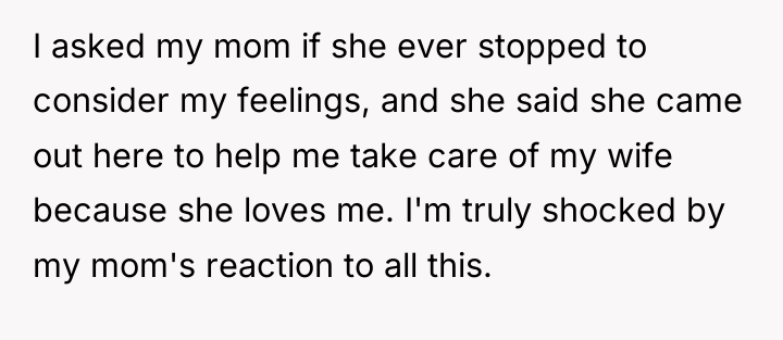 I asked my mom if she ever stopped to consider...