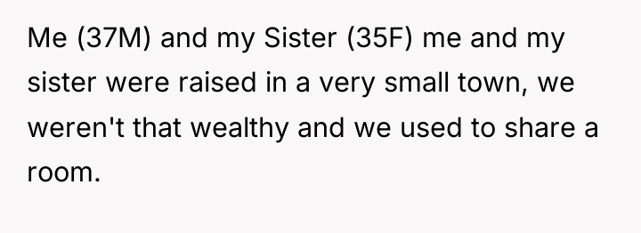 Me (37M) and my Sister (35F) me and my sister...